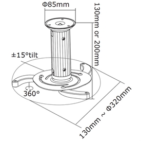 Loftmonteret Projektorbeslag