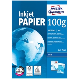 Avery 2566 Bright White Inkjet Papir 2566