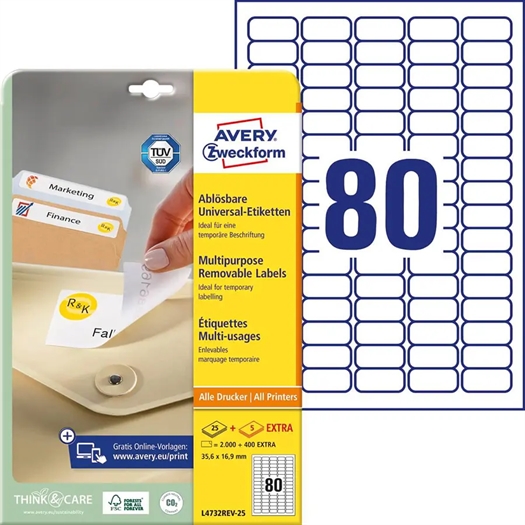 Avery L6023 Etiket L6023REV-25