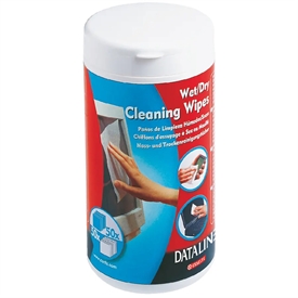 Dataline Våd/Tør Renseservietter til Skærmrens 67119