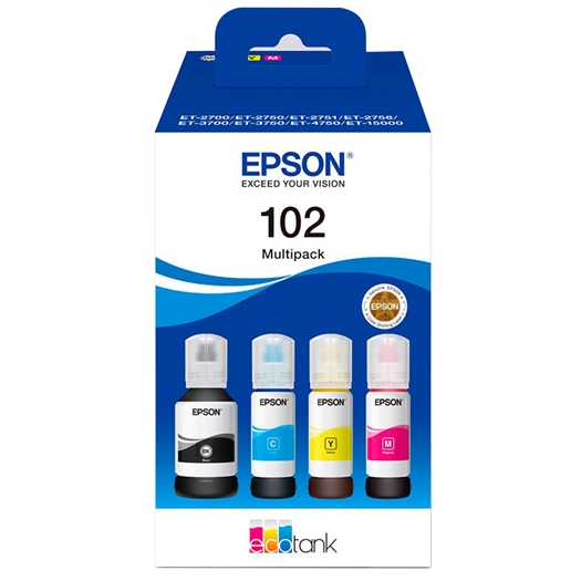 Epson 102 EcoTank Blækflaske Rabatpakke med C13T03R640