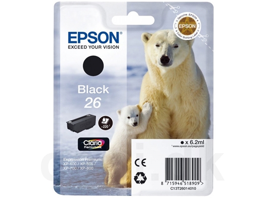 Epson 26 Isbjørn Blækpatron C13T260140