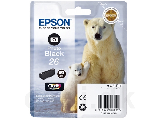 Epson 26 Isbjørn Blækpatron C13T261140