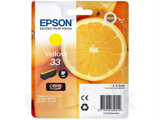 Epson 33 Appelsin Blækpatron C13T334440
