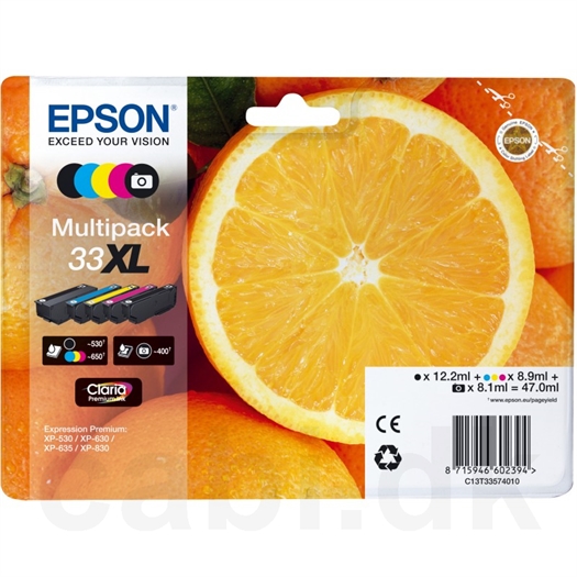 Epson 33XL Appelsin Blækpatron Rabatpakke C13T335740