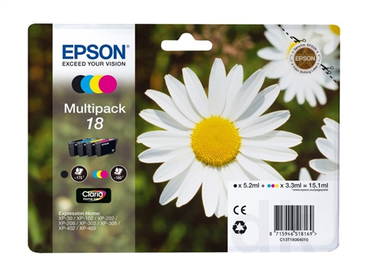 Epson 18 Margerit Blækpatron C13T180640