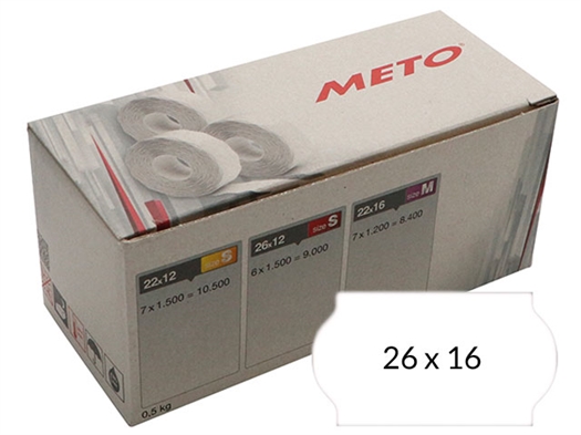 Meto 26x16 mm Prisetiketter 8592100