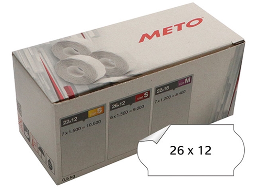 Meto 26x12 mm Prisetiketter 9006893