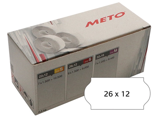 Meto 26x12 mm Prisetiketter 9006894