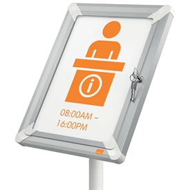 NOBO 1915739 Premium Plus Infostander med Skifteramme A4 med lås
