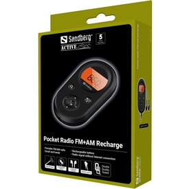 Sandberg Pocket Radio FM+AM Transistorradio Genopladelig 500 mAh