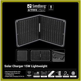 Sandberg 421-42 Solar Charger 15w Lightweight