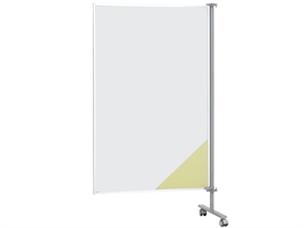 Skærmvæg med Whiteboard og Opslagstavle i Hør og på Hjul 175 x 120 cm