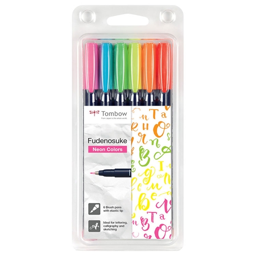 Tombow Fudenosuke Brush Pen WS-BH-6P