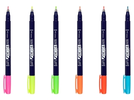Tombow WS-BH-6P Fudenosuke Brush Pen Neon
