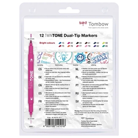 Tombow WS-PK-12P-1 TwinTone Marker Bright