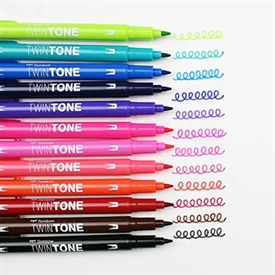 Tombow WS-PK-12P-1 TwinTone Marker Bright