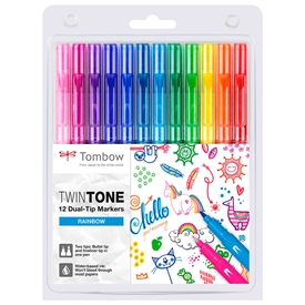 Tombow TwinTone Dual Tip Marker Rainbow WS-PK-12P-3